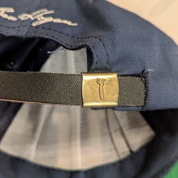 VTG Ben Hogan Blue Plaid Golf Hat Cap Adjustable Leather Strap USA Retro - Picture 7 of 7